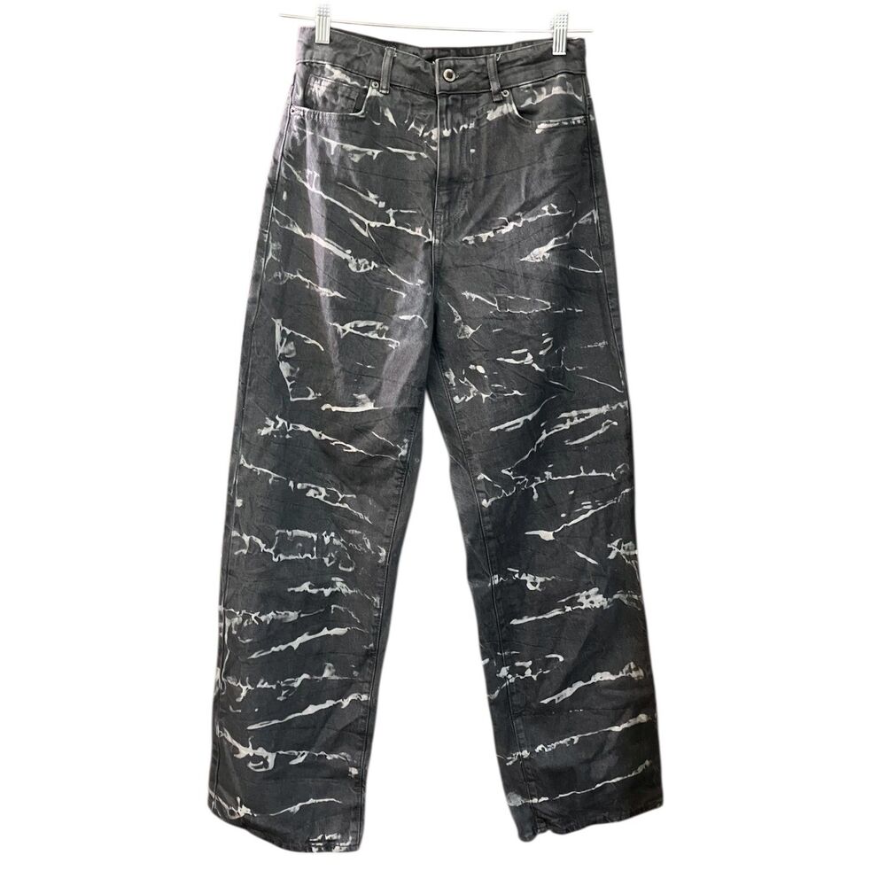 Nasty Gal bleach splatter high waisted wide leg jeans